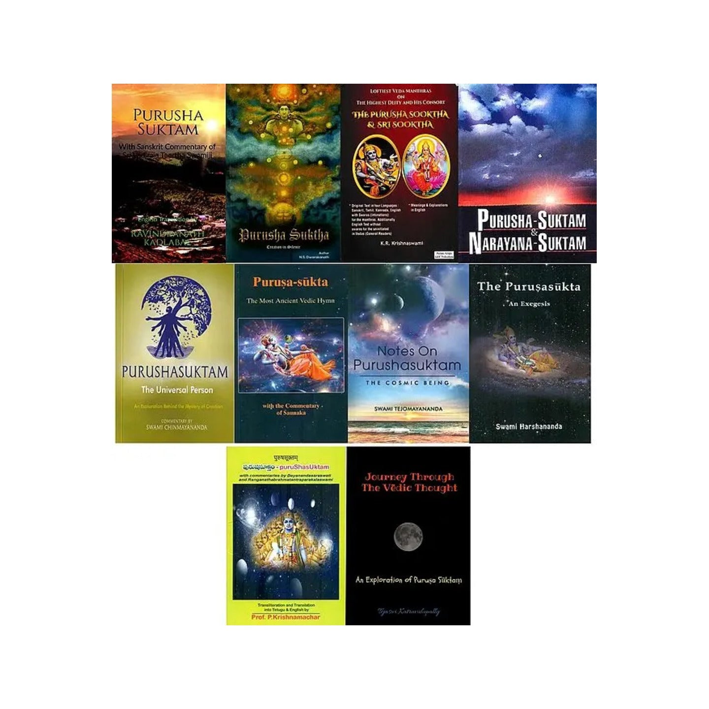 The Purusha Sukta: The Sukta Which Is Present In All The Vedas (Set Of 10 Books) - Totally Indian