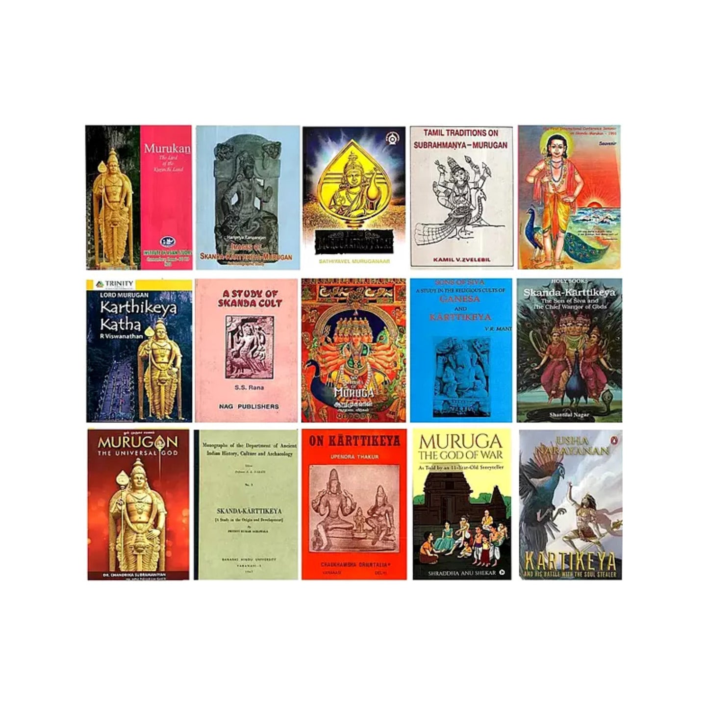 Books On Karttikeya Also Known As Skanda, Murugan And Kumara (Set Of 15 Books) - Totally Indian