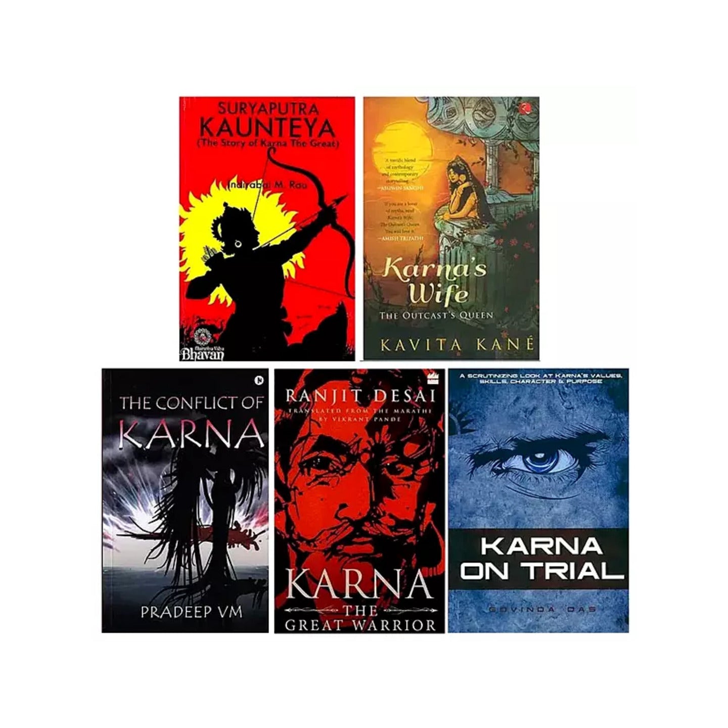 Books On Karna (Set Of 5 Books) - Totally Indian