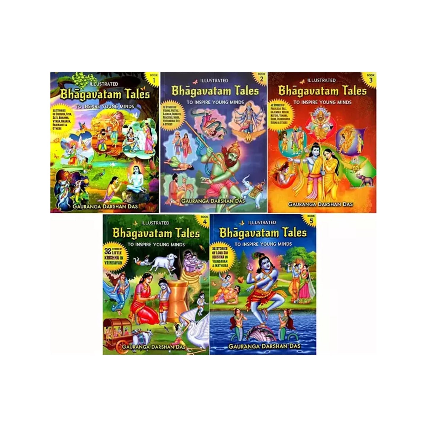 Illustrated Bhagavatam Tales To Inspire Young Minds (Set Of 5 Books) - Totally Indian