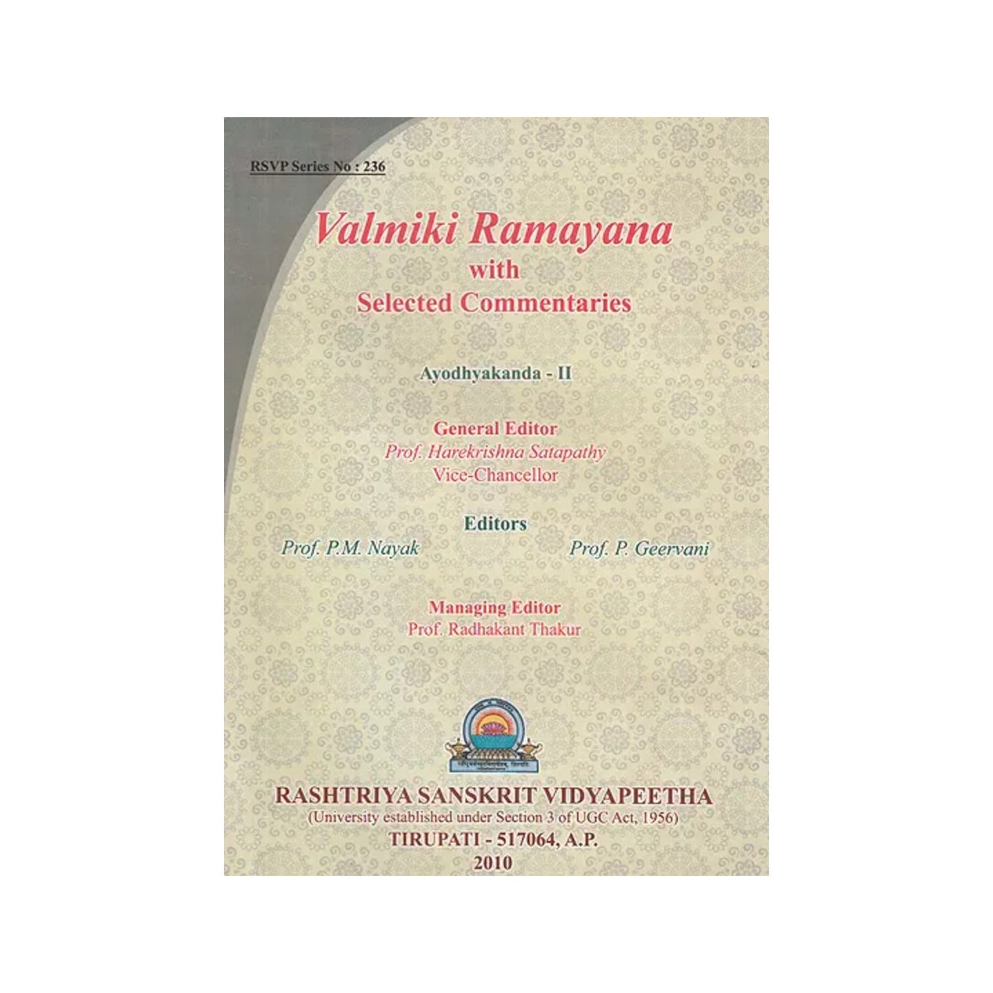 Valmiki Ramayana : Ayodhyakanda Volume-ii ((With Sanskrit Text, Roman Transliteration, Word-to-word Meaning And English Translation)) - Totally Indian