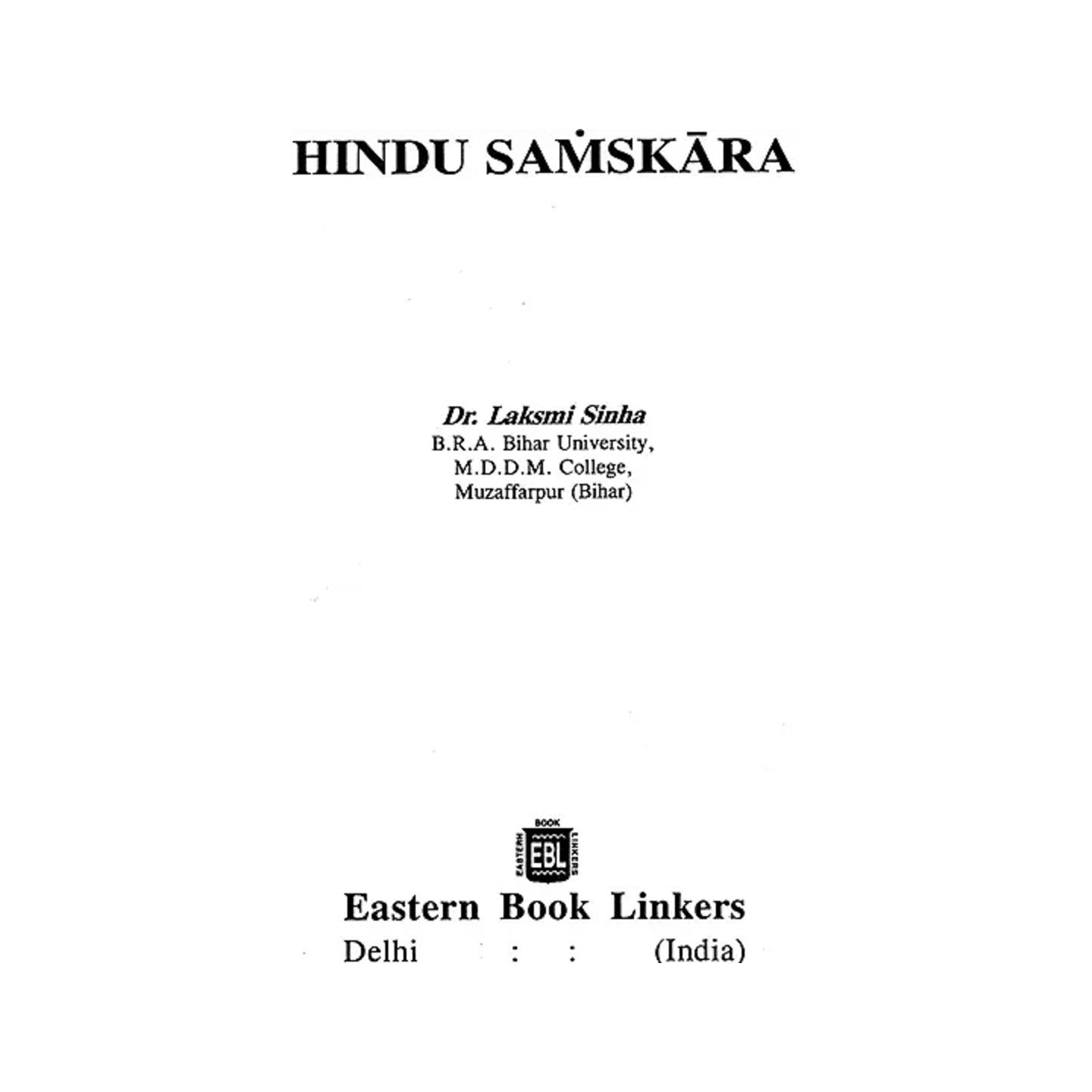 Hindu Samskara (An Old And Rare Book) - Totally Indian