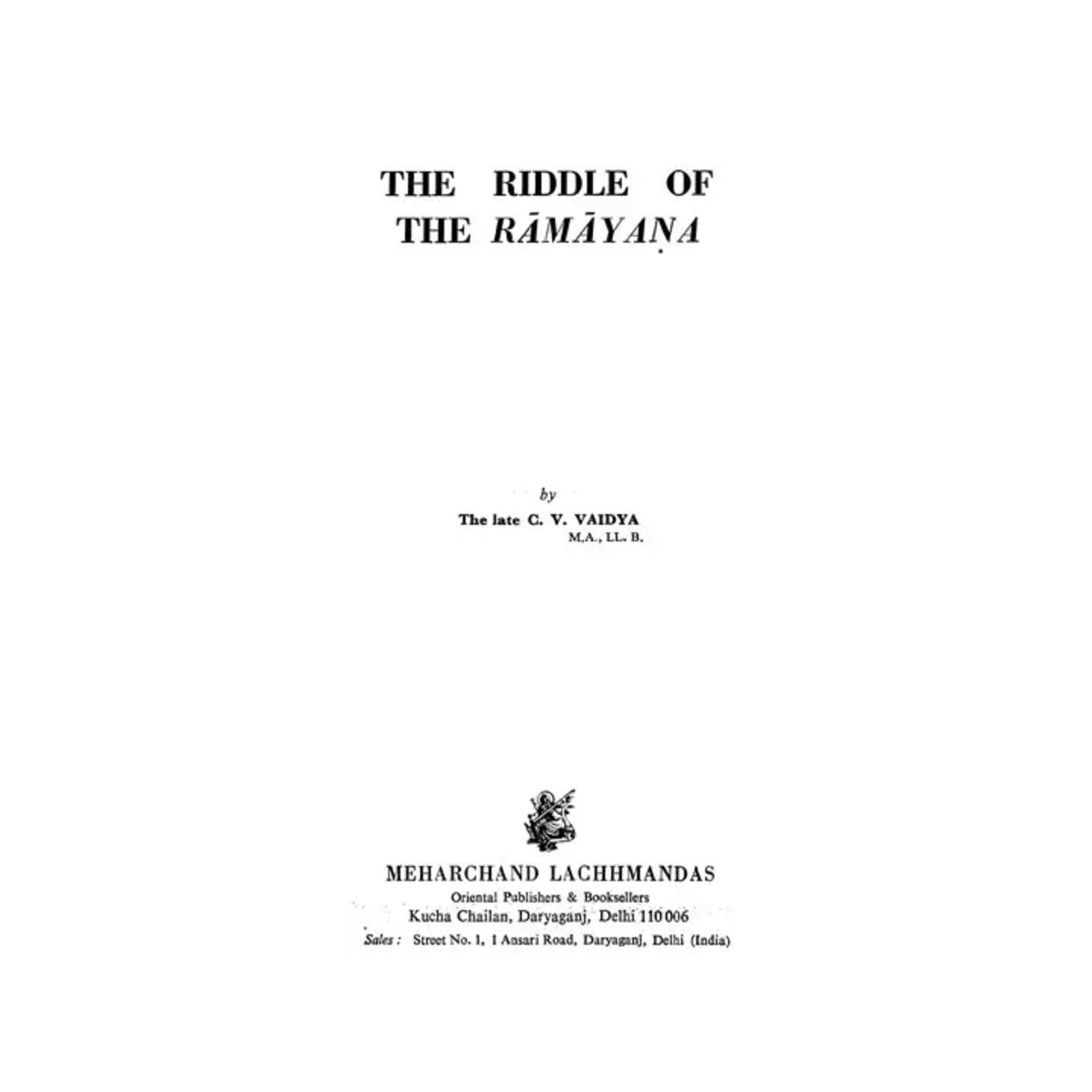 The Riddle Of The Ramayana (An Old And Rare Book) - Totally Indian