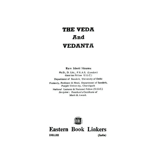 The Veda And Vedanta (An Old And Rare Book) - Totally Indian