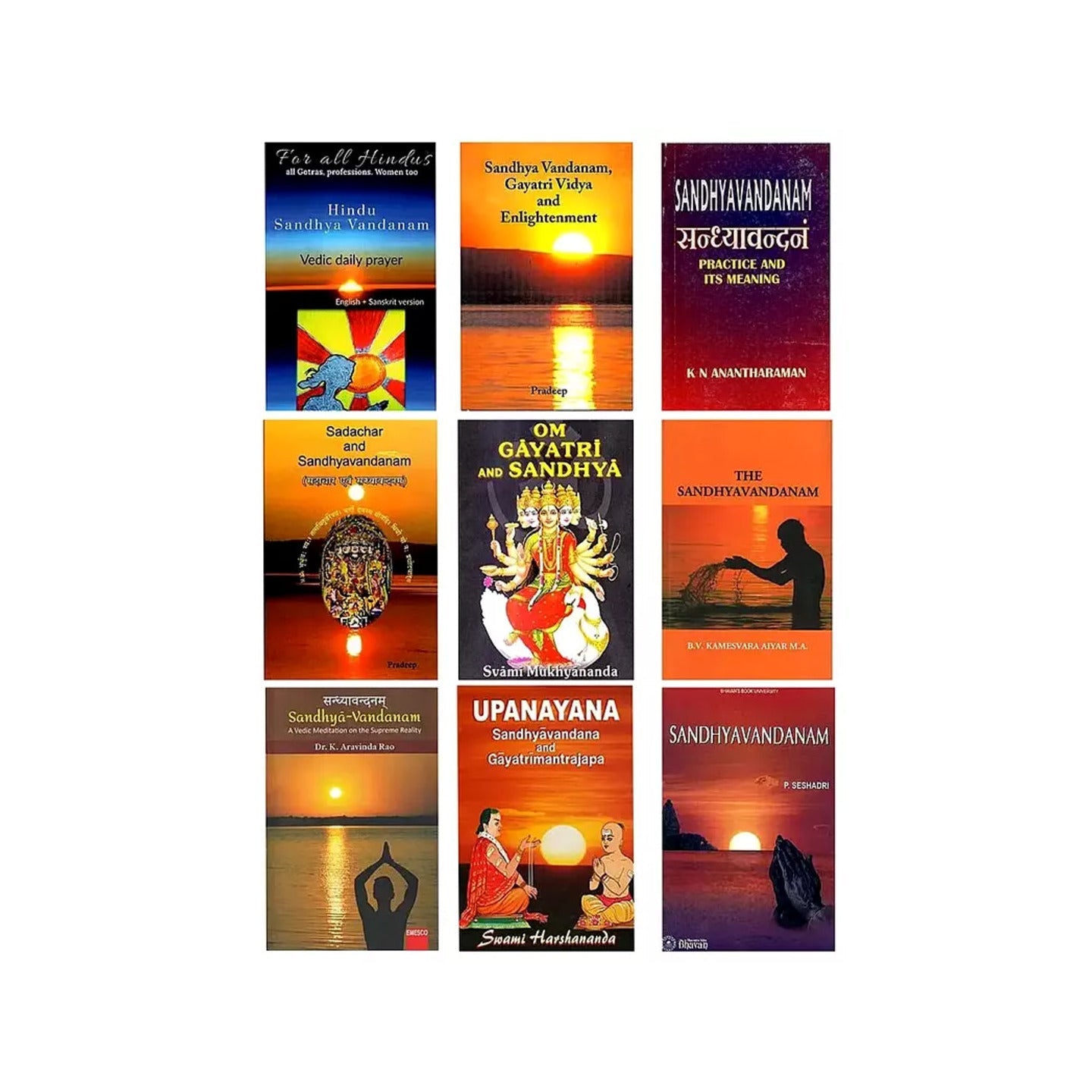 Books On Sandhya: The Daily Vedic Ritual Of The Hindus (Set Of 9 Books) - Totally Indian