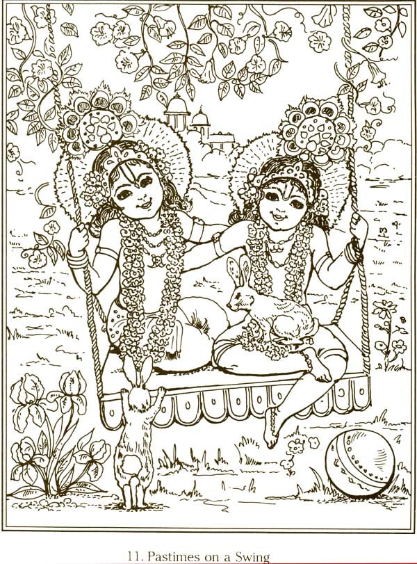Krishna & Balarama in Vrindavana (Coloring Book) - Totally Indian